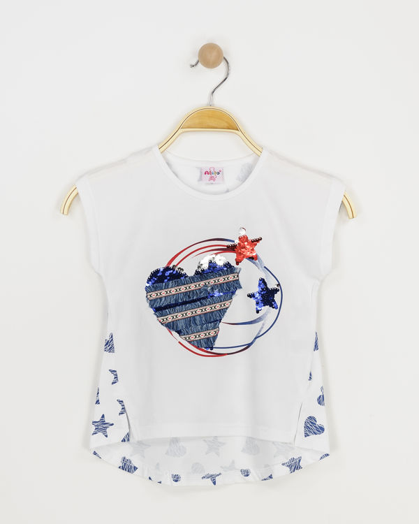 Picture of JH4280 GIRLS COTTON TOP WITH SILVER STARS
